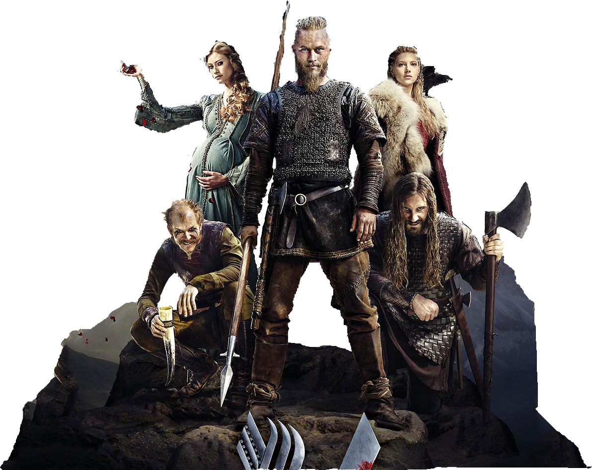 Viking Warriors Group Pose PNG image