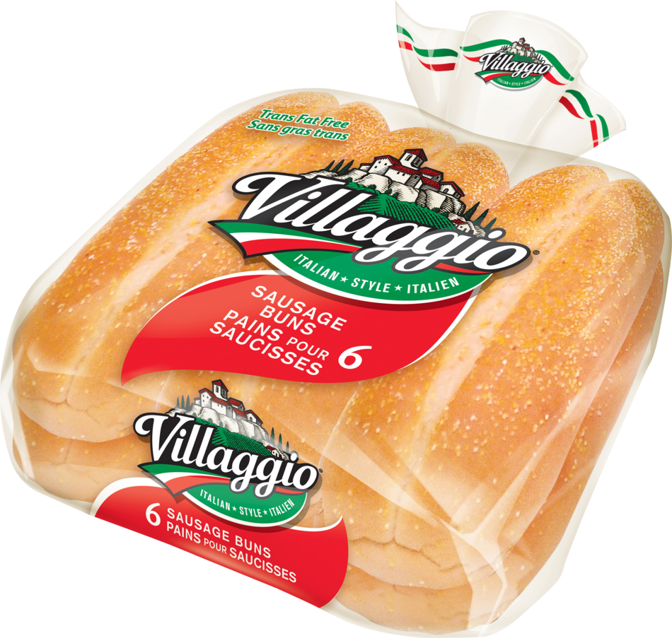 Villaggio Sausage Buns Packaging PNG image