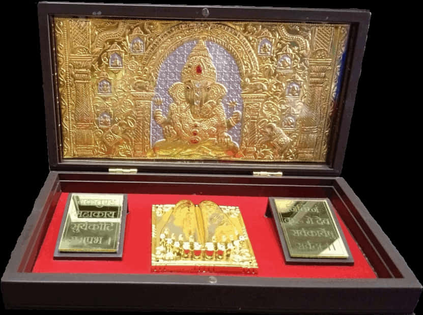 Vinayagar Religious Artifact Display PNG image