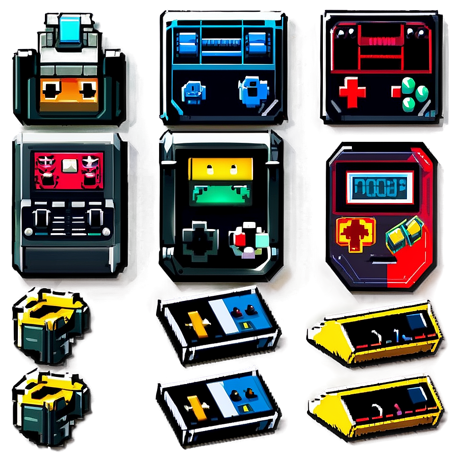 Vintage 16 Bit Game Icons Png 06252024 PNG image