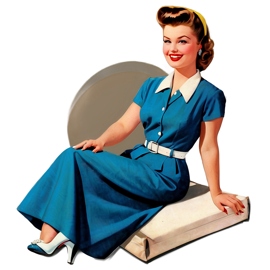 Vintage 1950s Pin-up Girls Png Isa84 PNG image