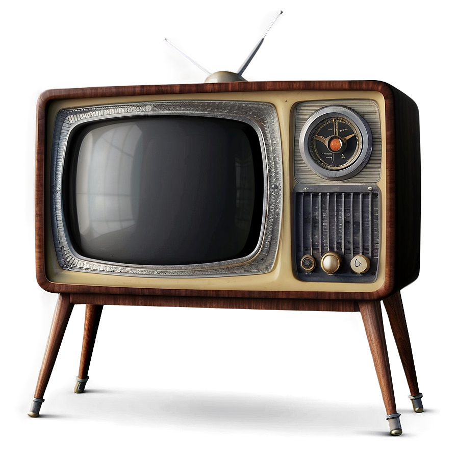 Vintage 1950s Television Set Png Gha33 PNG image