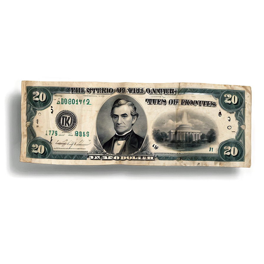 Vintage 20 Dollar Note Png 06132024 PNG image