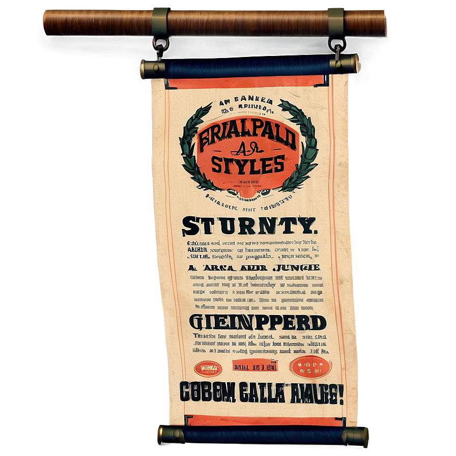 Vintage Advertisement Scroll Banner Png 36 PNG image