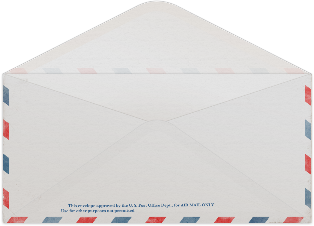 Vintage Air Mail Envelope Approved U S Post Office PNG image