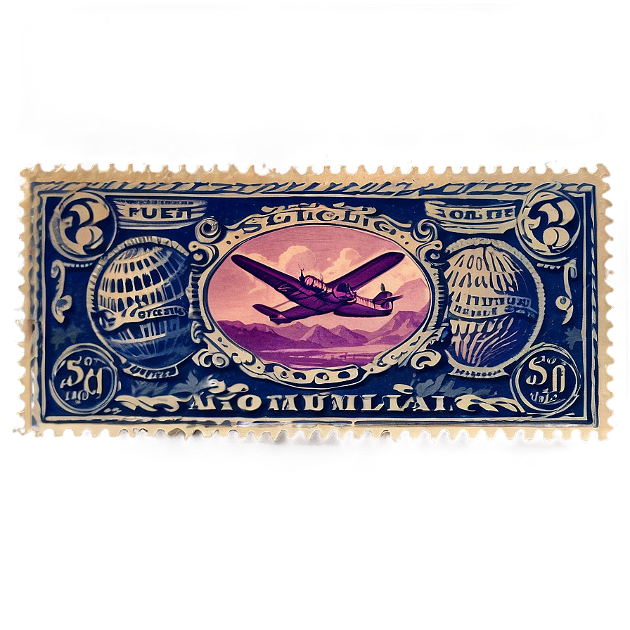 Vintage Air Mail Stamp Png Fsh58 PNG image