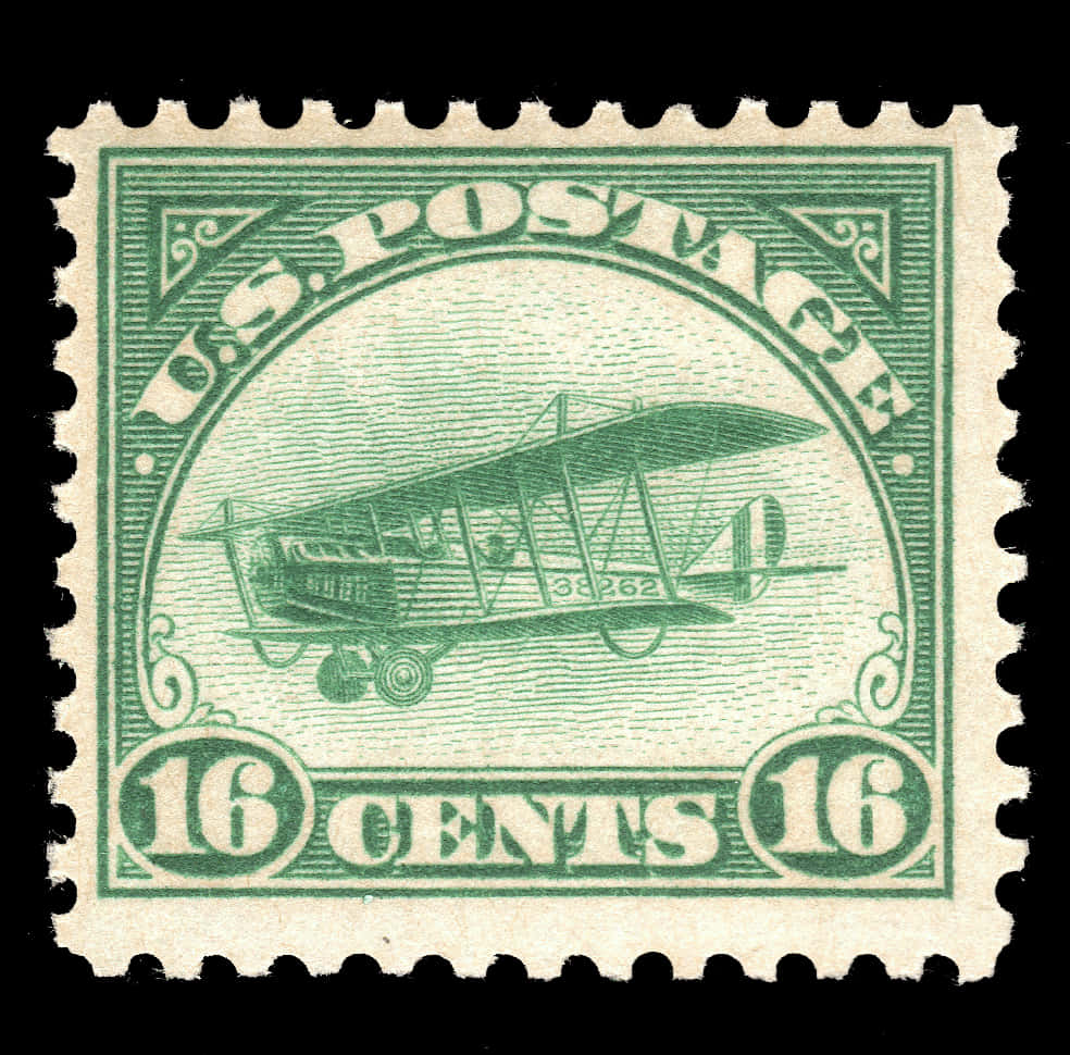 Vintage Airplane Stamp16 Cents PNG image