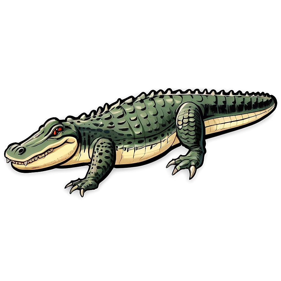 Vintage Alligator Illustration Png 05212024 PNG image