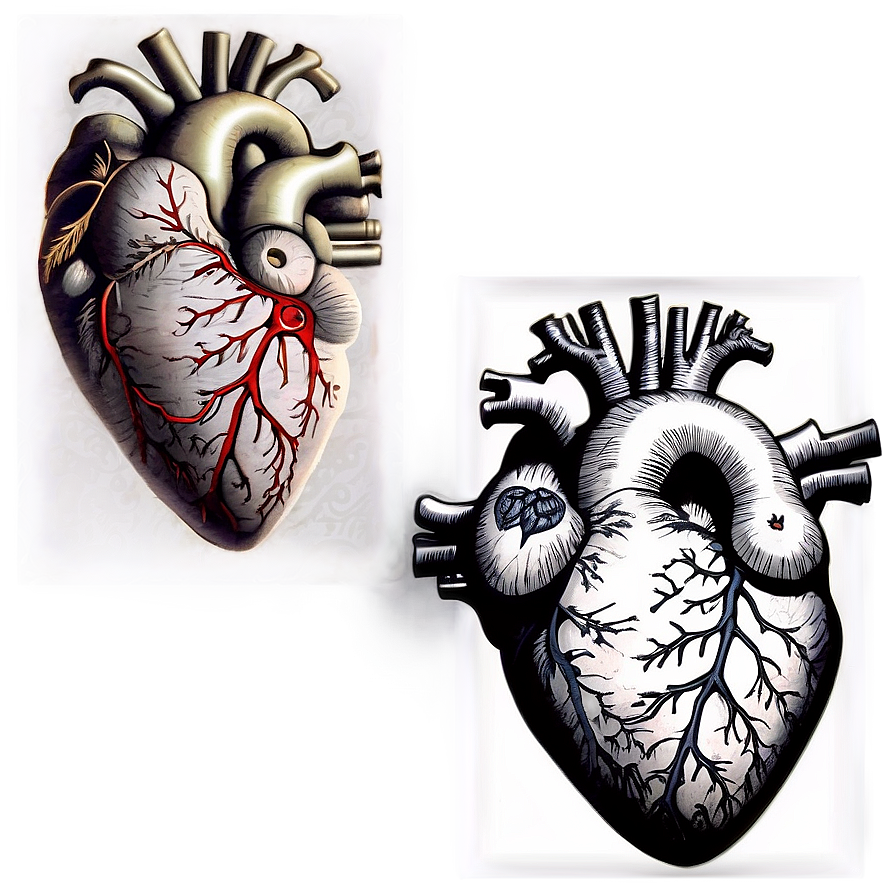 Vintage Anatomical Heart Drawing Png Ssd PNG image