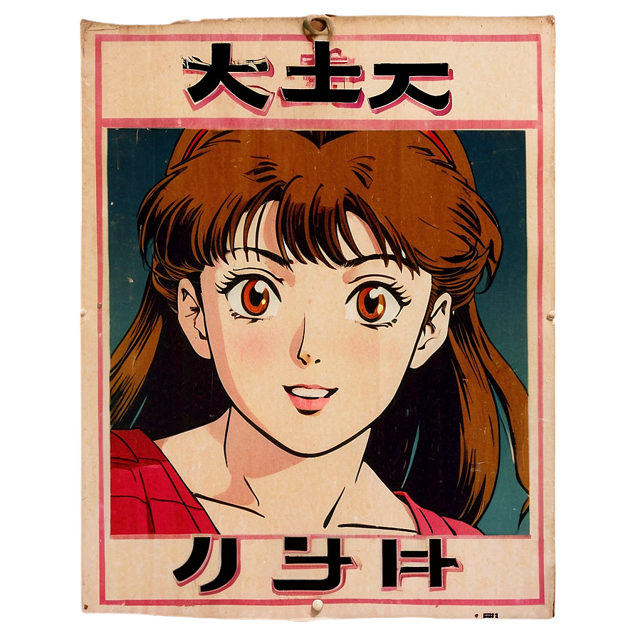 Vintage Anime Poster Png Fll68 PNG image