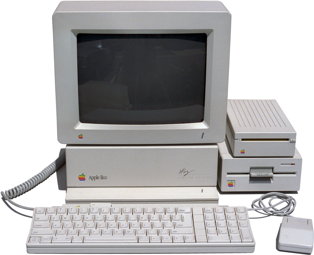 Vintage Apple I Igs Computer Setup PNG image