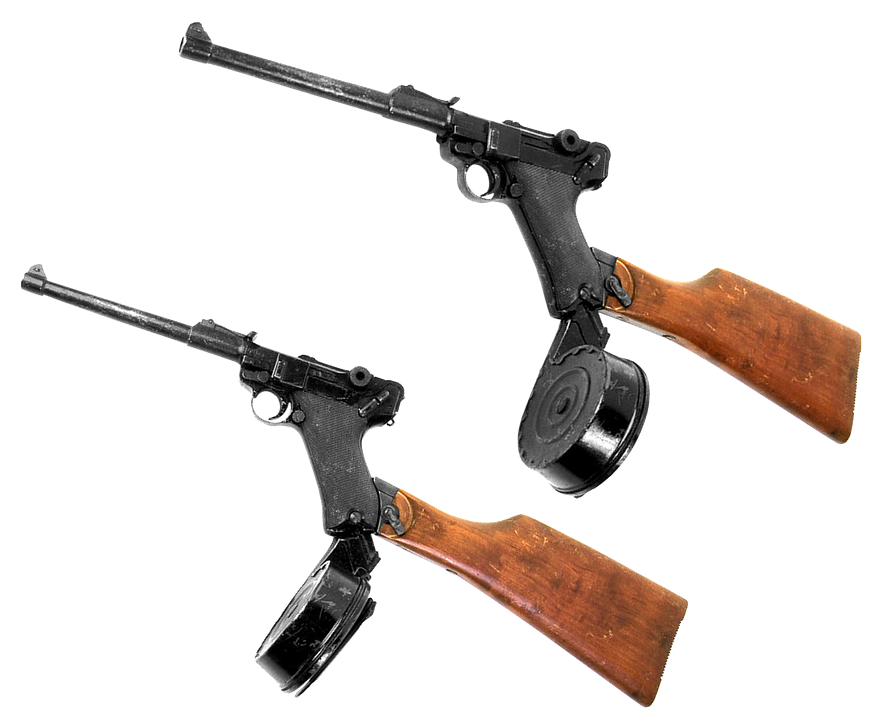 Vintage Artillery Luger Pistols PNG image