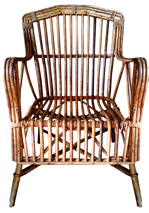 Vintage Bamboo Armchair PNG image