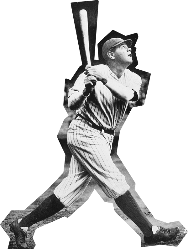 Vintage Baseball Legend Swing PNG image
