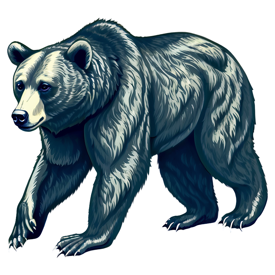 Vintage Bear Illustration Png 12 PNG image