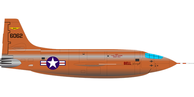 Vintage Bell X1 Aircraft Illustration PNG image