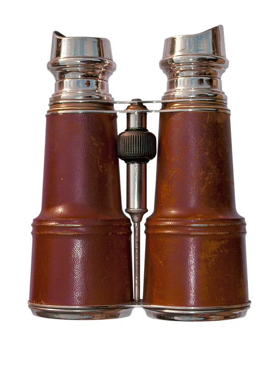 Vintage Binoculars Leather Covering PNG image