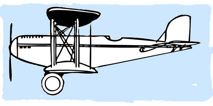 Vintage Biplane Illustration PNG image