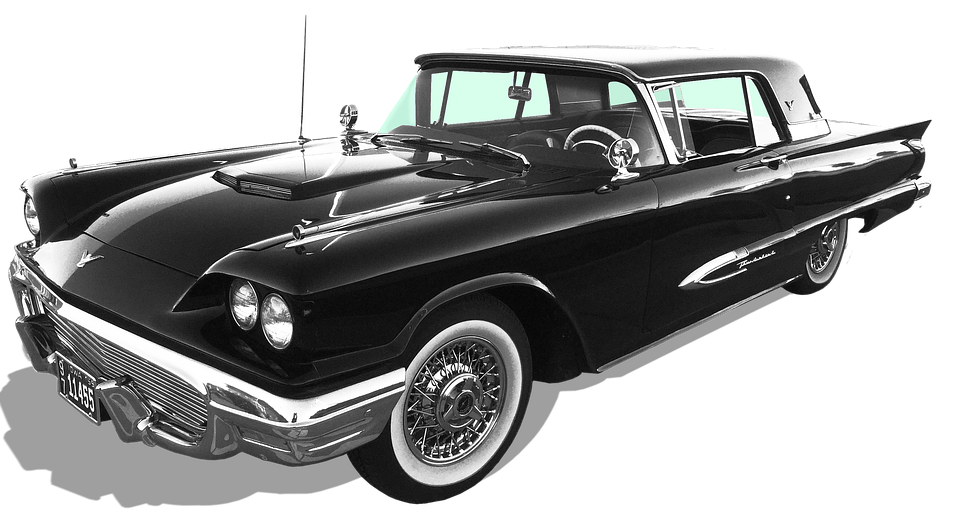 Vintage Black Cadillac Classic Car PNG image