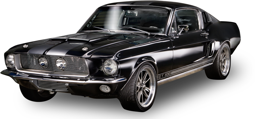 Vintage Black Mustang G T500 PNG image