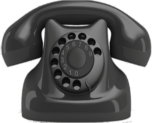 Vintage Black Rotary Phone PNG image