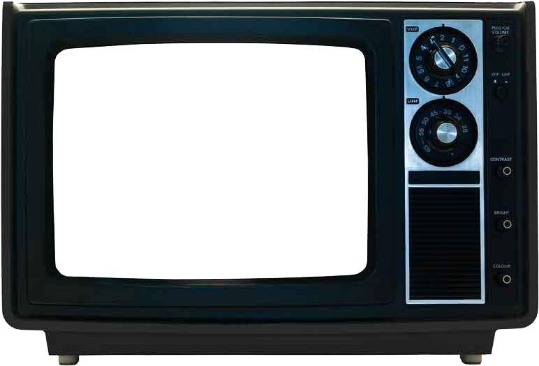 Vintage Blackand White C R T Television PNG image