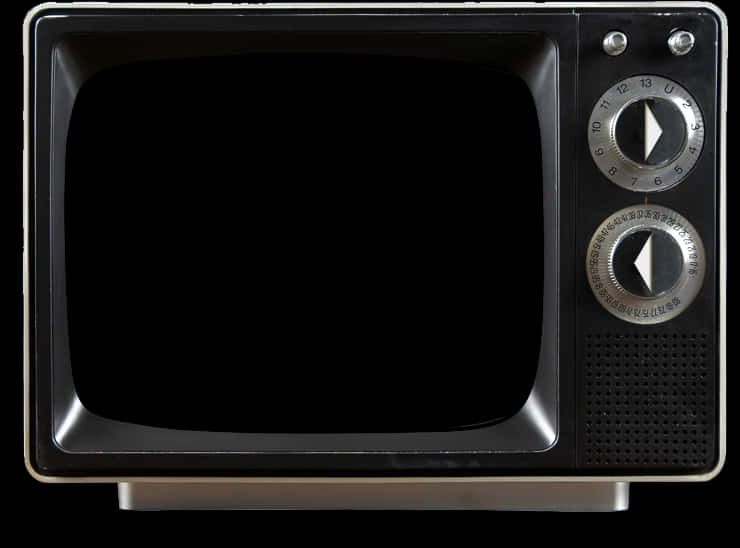 Vintage Blackand White Television PNG image