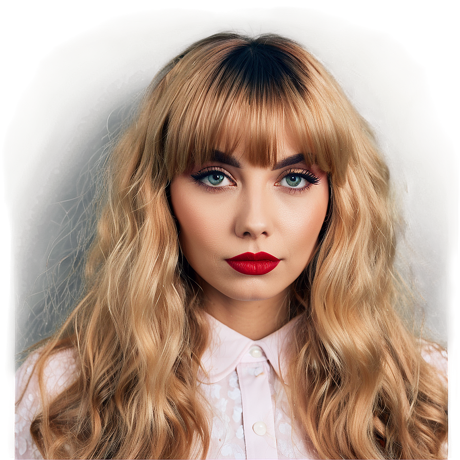 Vintage Blonde Bangs Png 60 PNG image