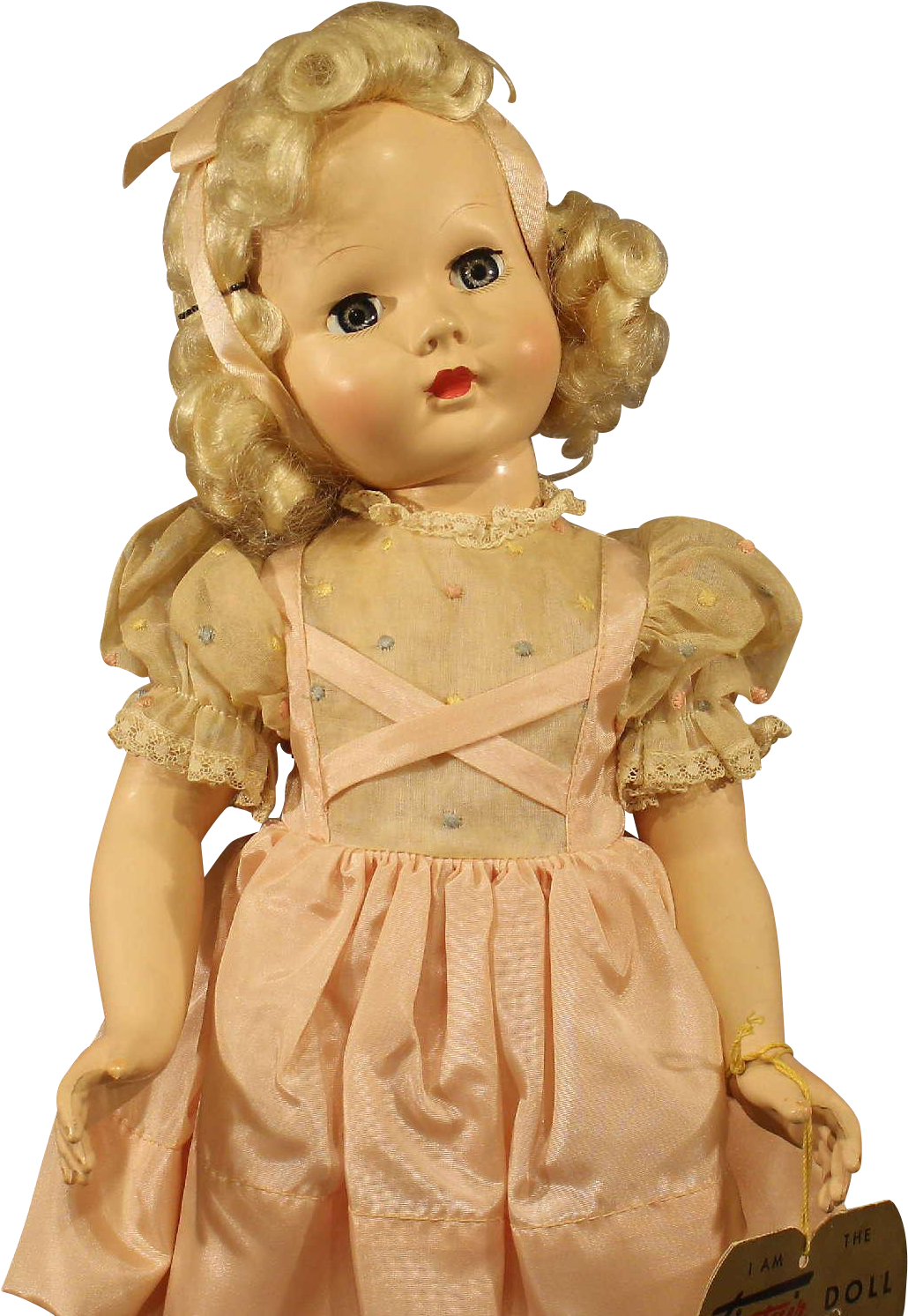 Vintage Blonde Curly Haired Doll PNG image