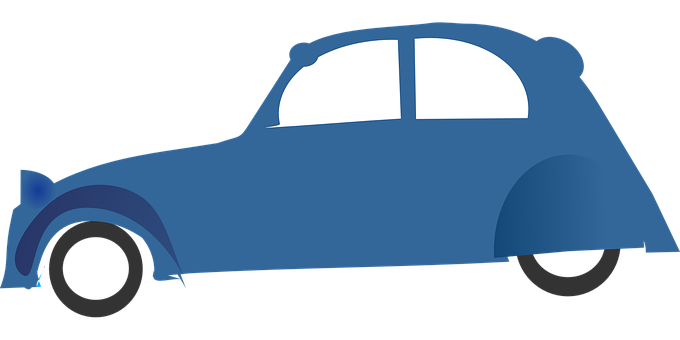 Vintage Blue Car Vector Illustration PNG image