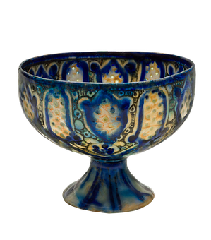 Vintage Blue Ceramic Chalice PNG image