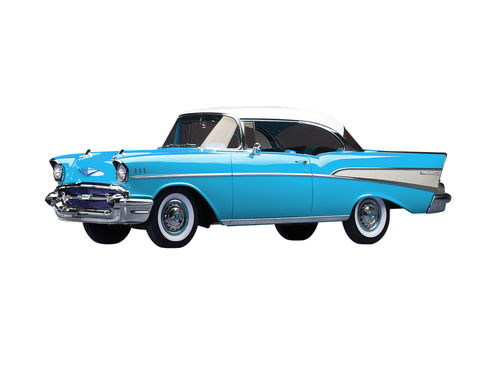 Vintage Blue Chevrolet Bel Air PNG image