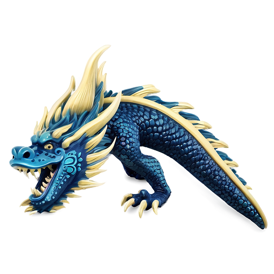 Vintage Blue Dragon Png 06252024 PNG image