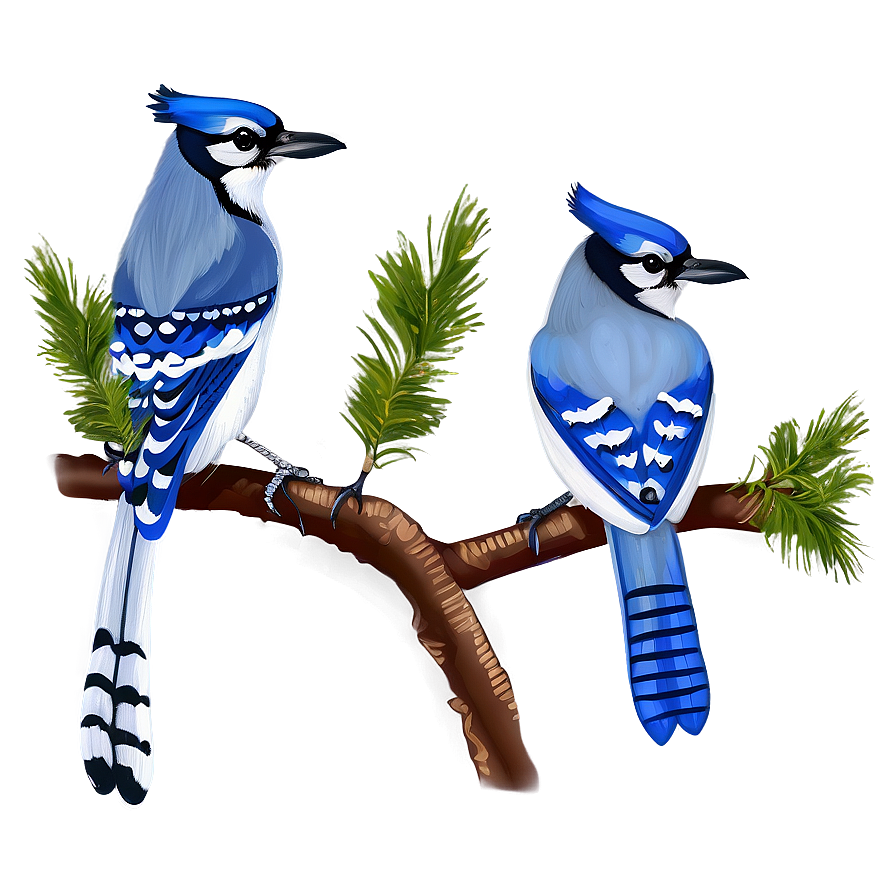 Vintage Blue Jay Illustration Png 06262024 PNG image