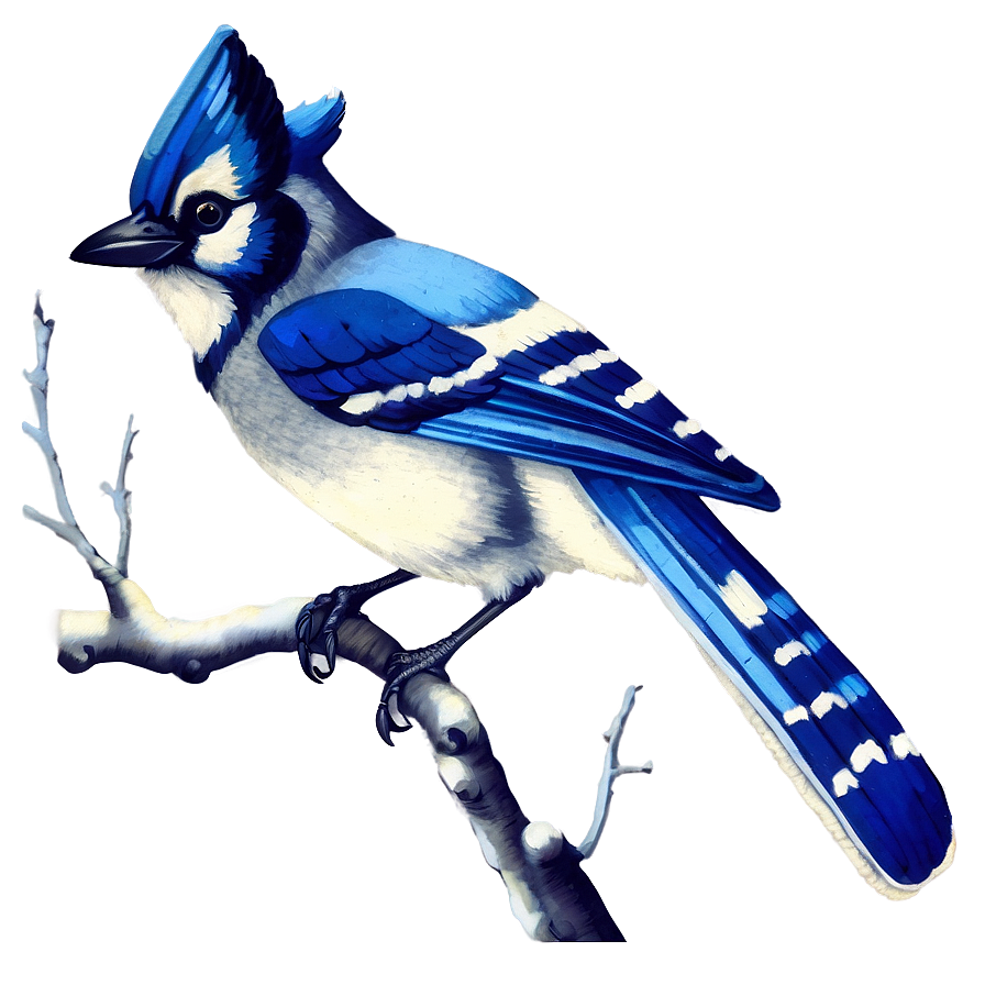 Vintage Blue Jay Illustration Png 22 PNG image