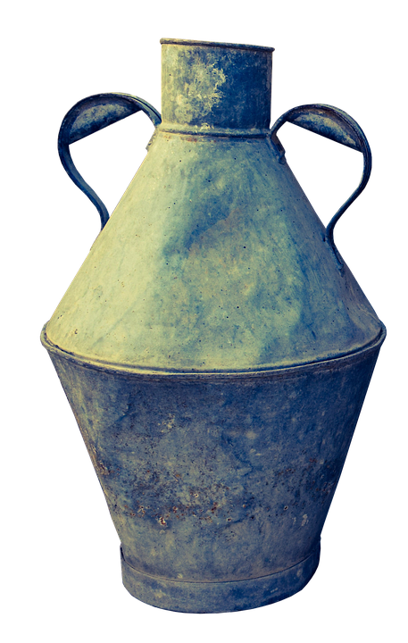 Vintage Blue Metal Pot PNG image