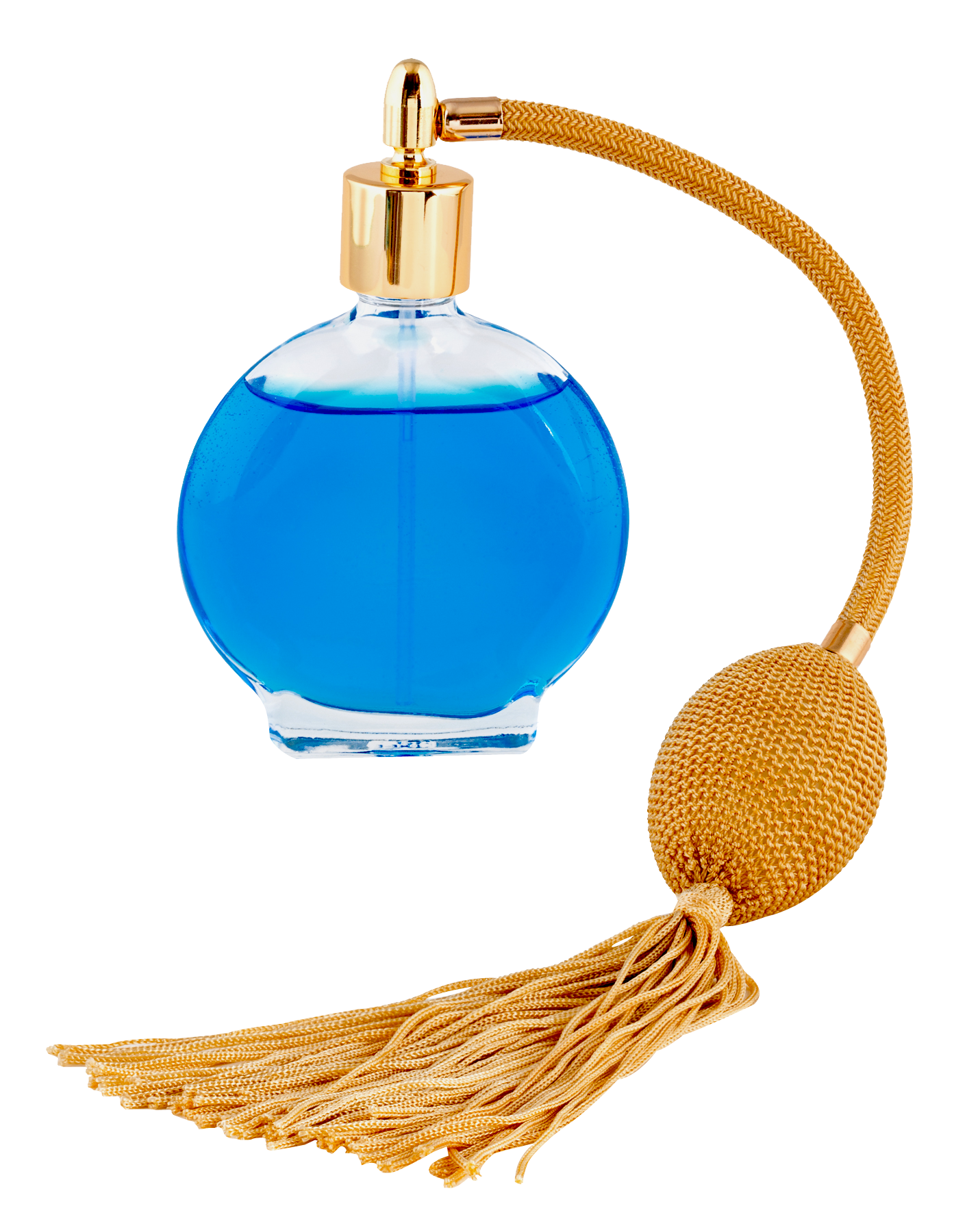 Vintage Blue Perfume Bottlewith Tassel PNG image