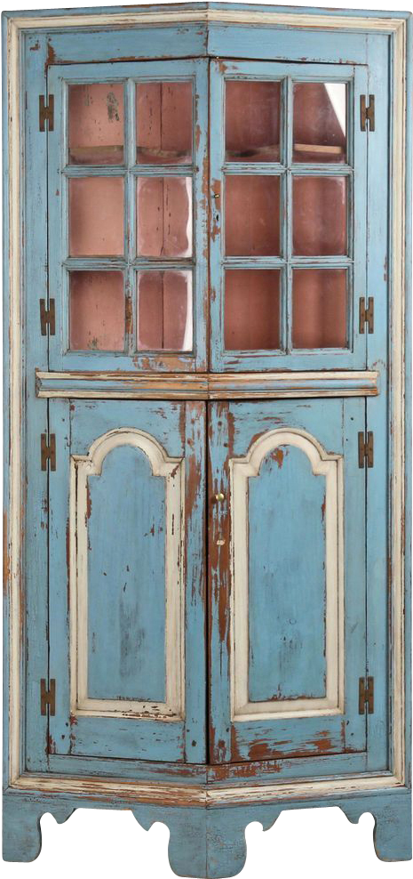 Vintage Blue Wooden Cabinet PNG image