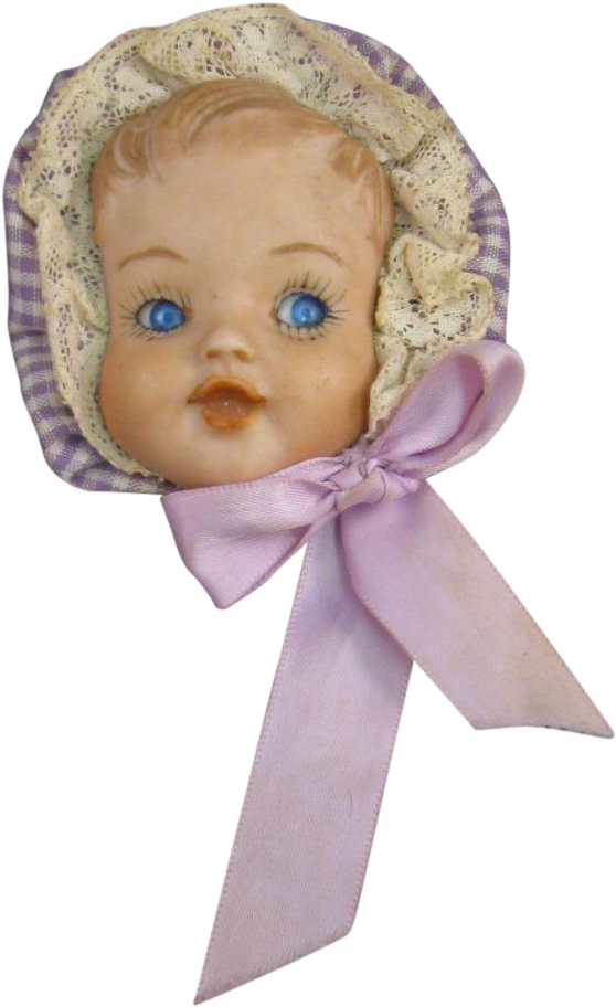 Vintage Bonnet Doll Head PNG image