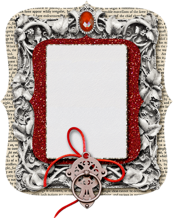 Vintage Book Framewith Jewel Embellishment PNG image