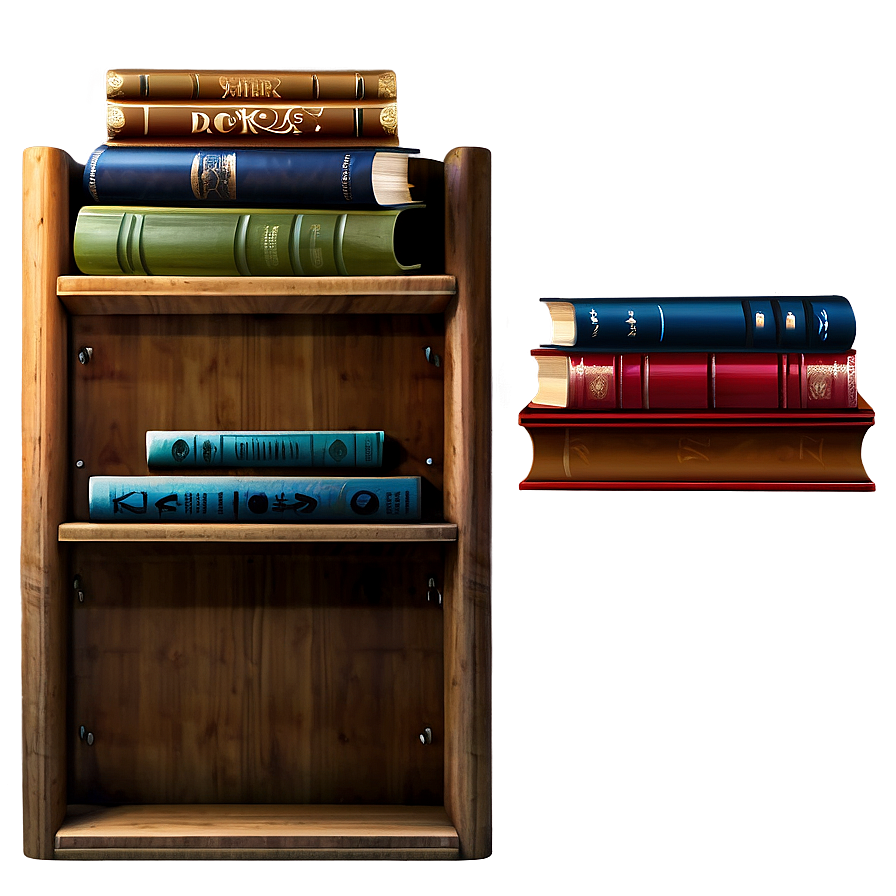 Vintage Books On Shelf Png Vmm PNG image