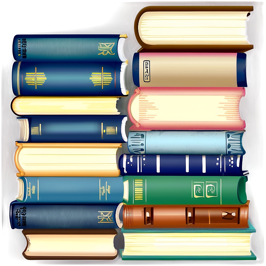 Vintage Books Stack Png Qhm PNG image