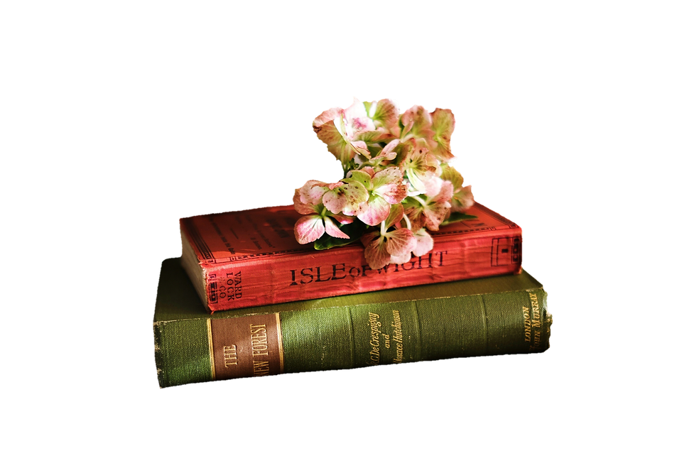 Vintage Bookswith Flowers PNG image