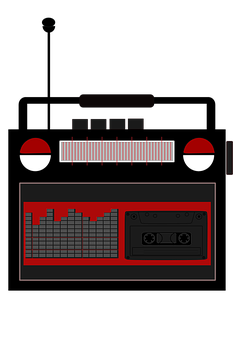 Vintage Boombox Graphic PNG image