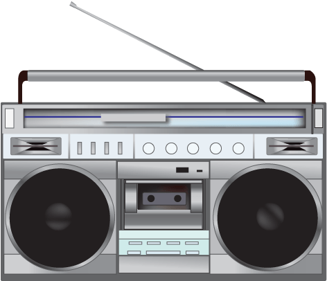 Vintage Boombox Illustration PNG image