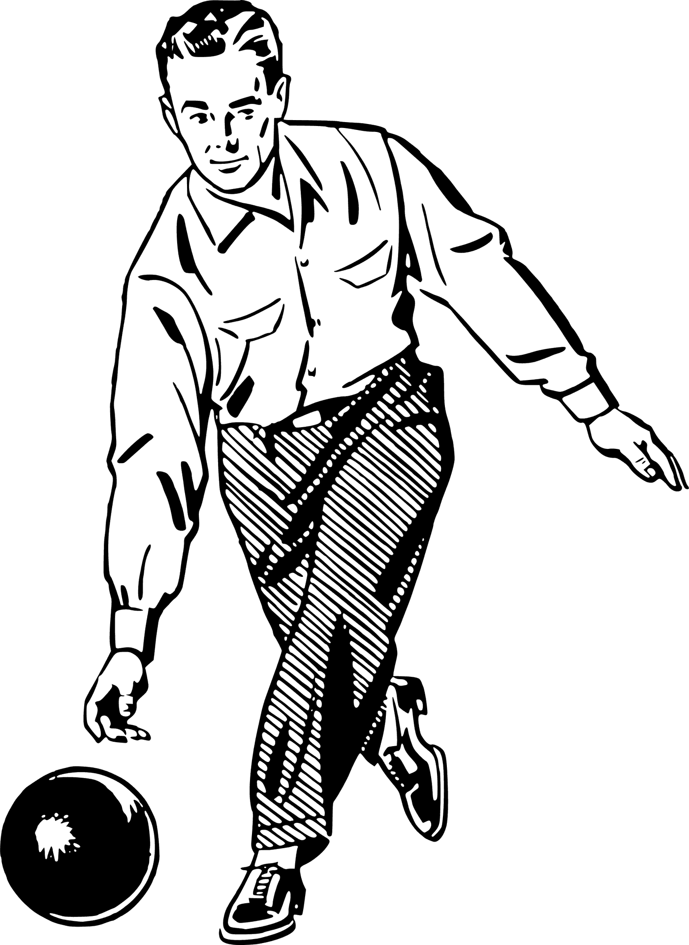 Vintage Bowler In Action PNG image