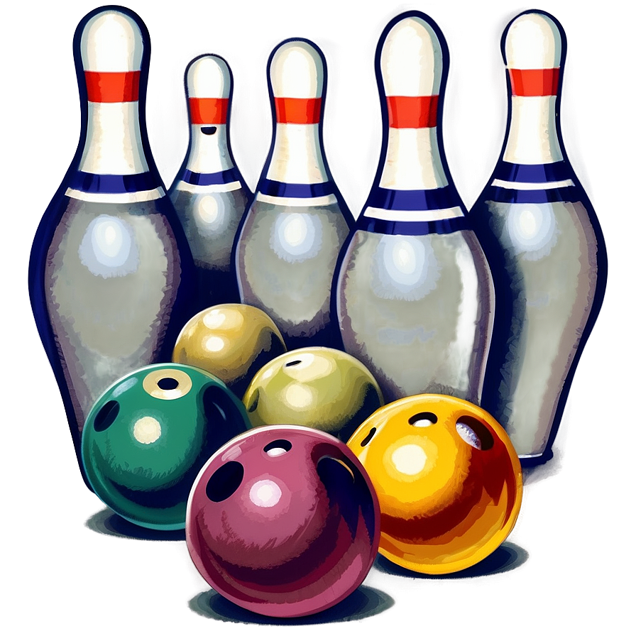 Vintage Bowling Poster Png 55 PNG image