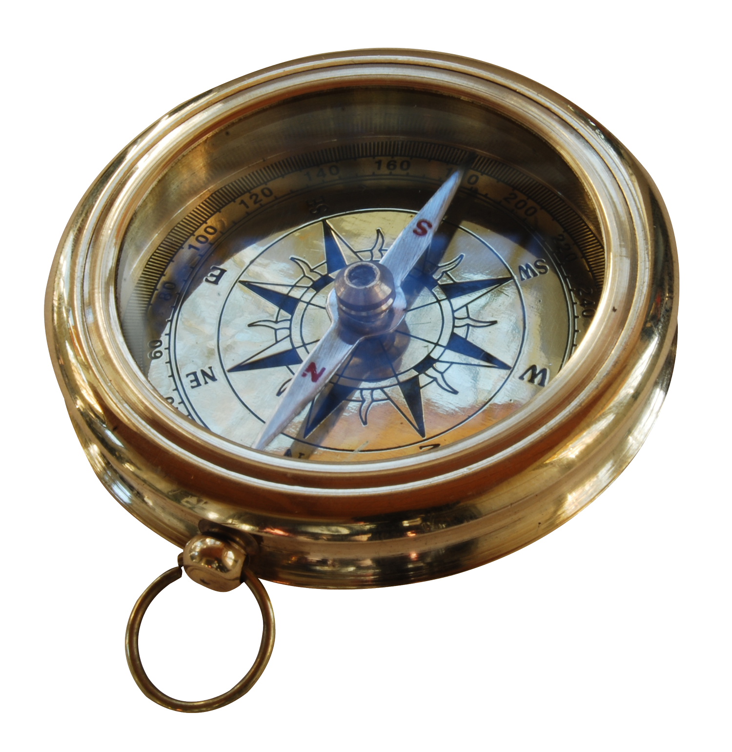 Vintage Brass Compass PNG image