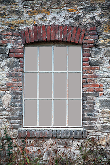 Vintage Brick Wall Window PNG image