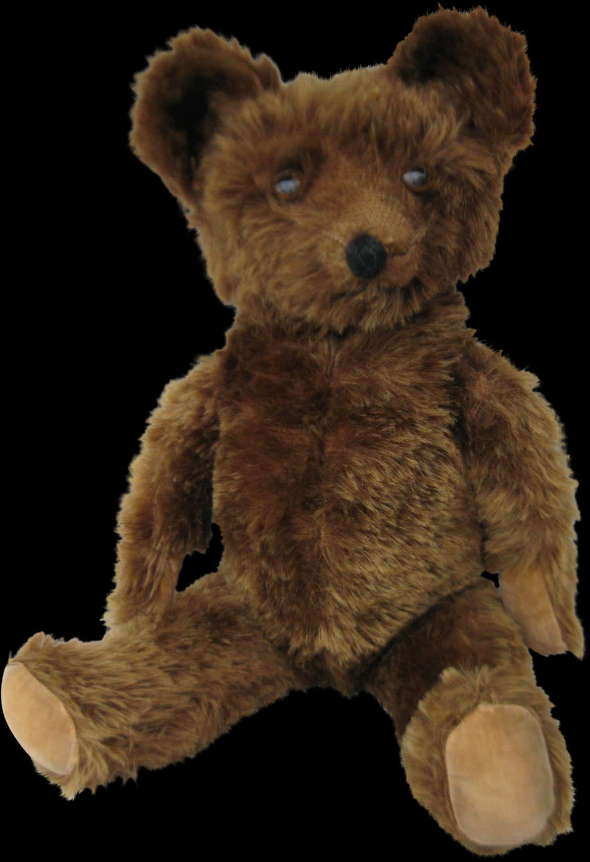 Vintage Brown Teddy Bear Black Background PNG image